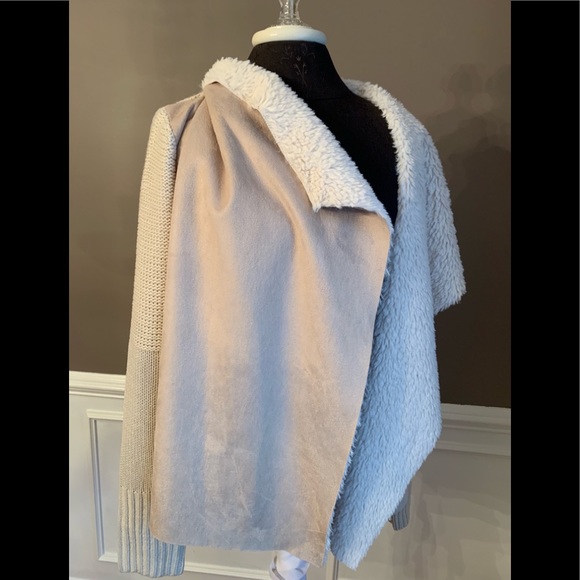 ✨Faux Suede & Fur Cardigan Sweater ✨New Arrival❣️ - Picture 5 of 6